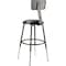 National Public Seating Stool w/Back, Steel, Vinyl, Black, 14" dia. 6418HB-10 - alternate 2